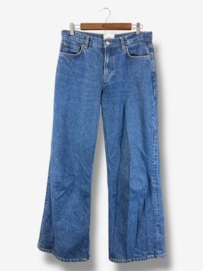 Reformation Cary Low Rise Slouchy Wide Leg Jeans Size 27 Cleary Medium Wash